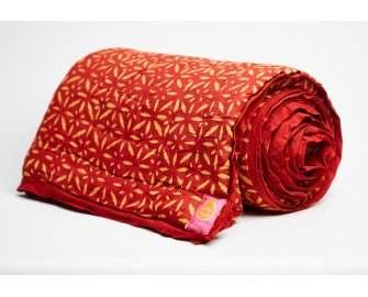 Sunrise red and yellow Organic Cotton Blanket